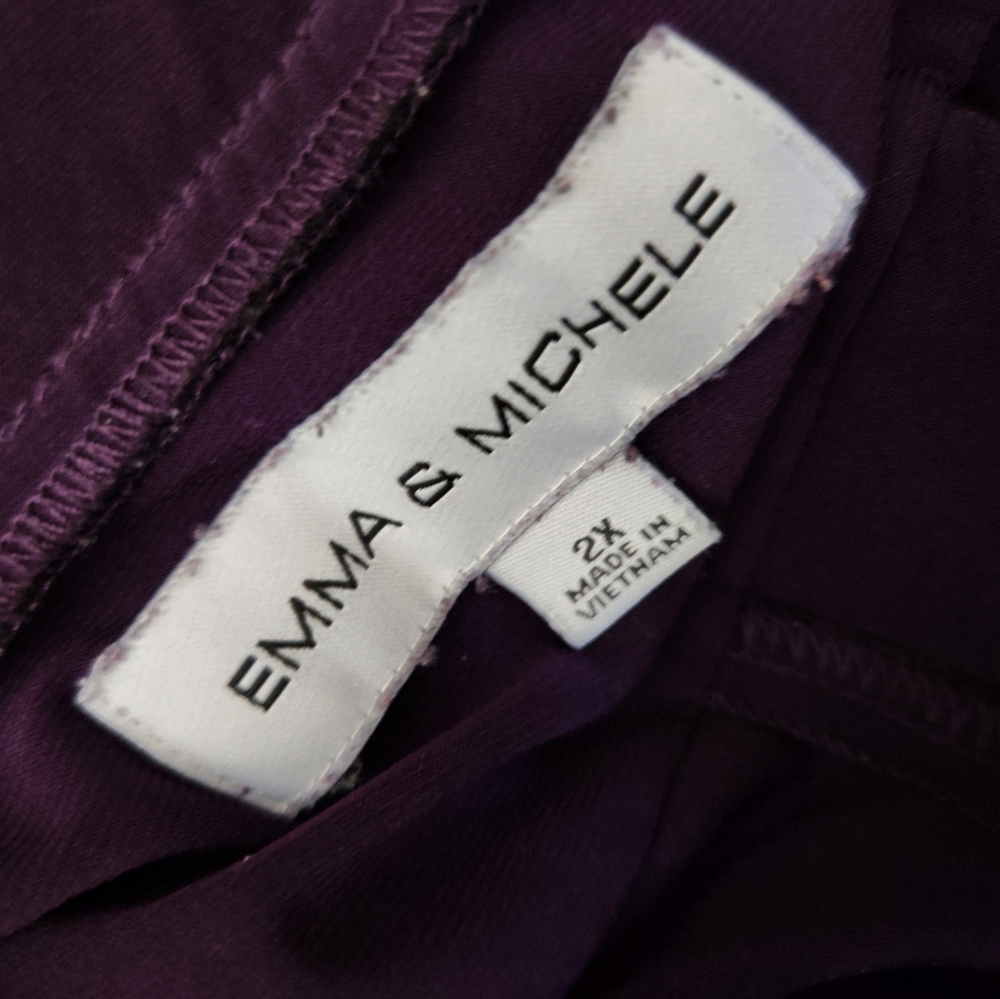 Emma & Michele‎ Eggplant Deep Purple Long Tunic Dress  Size 2X Plus - Picture 6 of 6